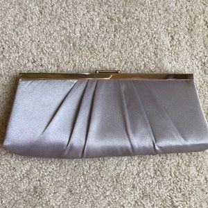 Silver evening bag with optional shoulder strap